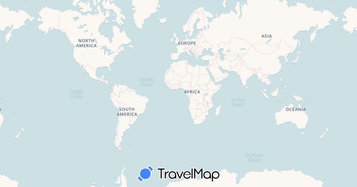 TravelMap itinerary: driving in Switzerland, Germany, India (Asia, Europe)